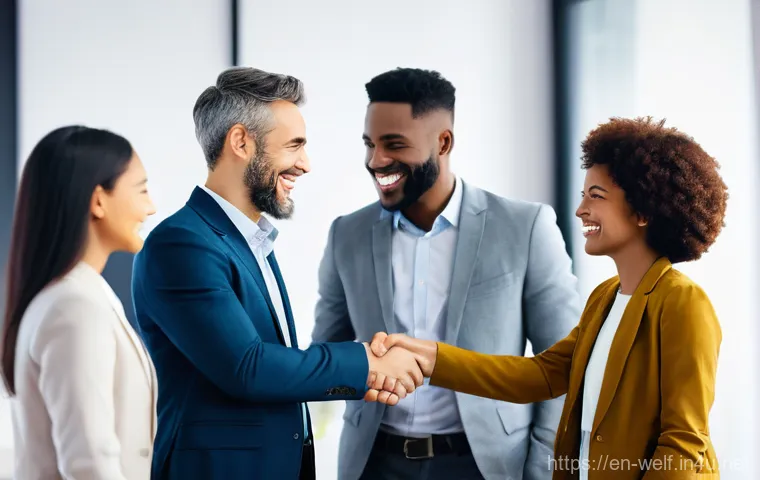 사회복지사 취업 네트워크 활용법 - **Prompt:** A diverse group of professional social workers, men and women of various ethnicities and...